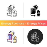icône de prix de l'énergie solaire vecteur
