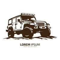 minimal et abstrait logo de jeep icône de route vecteur voiture silhouette isolé conception modèle
