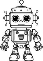 mignonne robot coloration livre vecteur illustration