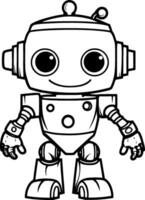 mignonne robot coloration livre vecteur illustration