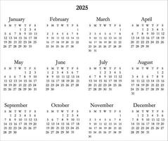 gratuit 2025 calendrier vecteur conception