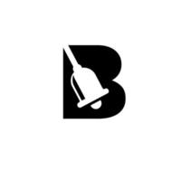 Bell avec majuscule initiale b vecteur icône logo noir illustration design isolé