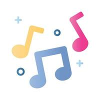 la musique Remarques, chanson, mélodie ou régler plat vecteur icône pour musical applications et sites Internet, branché conception