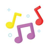 la musique Remarques, chanson, mélodie ou régler plat vecteur icône pour musical applications et sites Internet, branché conception
