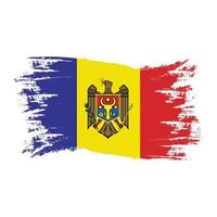 Drapeau de la Moldavie avec illustration vectorielle de style pinceau aquarelle design vecteur