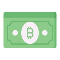 vérifier cette magnifique icône de bitcoin billet de banque, papier monnaie, crypto-monnaie vecteur