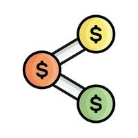 partager l'icône de vecteur d'argent isolé sur fond blanc