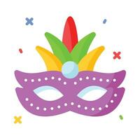 un modifiable icône de carnaval masque dans branché style, une magnifique fête soutenir mascarade vecteur