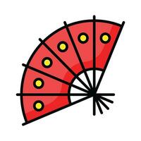 chinois flamenco ventilateur icône dans moderne conception style, traditionnel main ventilateur vecteur