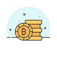crypto-monnaie pièces de monnaie empiler vecteur conception, bitcoin icône dans moderne style