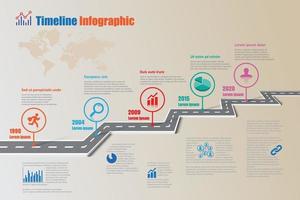 modèle d'infographie de calendrier de feuille de route d'entreprise avec pointeur vecteur