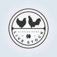 bétail logo poulet ferme symbole vecteur illustration conception