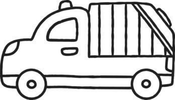 contour jouet voiture dessin animé illustration monstre ramasser un camion vecteur