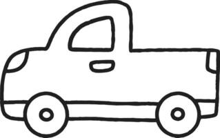 contour jouet voiture dessin animé illustration ramasser un camion vecteur