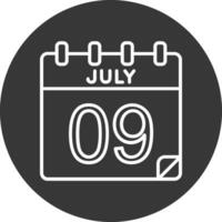 9 juillet vecteur icône