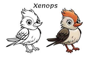 xenops très mignonne bébé animal vecteur illustration