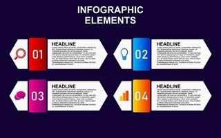 infographie élément conception avec 4 coloré pas pour présentation et entreprise. infographie Planification conception pour présentations. vecteur