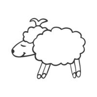 mouton griffonnage. mignonne agneau. vecteur illustration