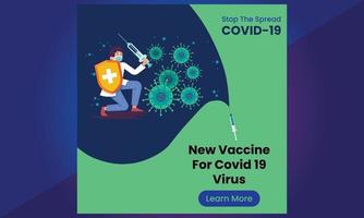 virus corona covid 19, vaccin contre le virus corona médias sociaux vecteur