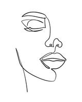 un ligne dessin affronter. abstrait femme portrait. moderne minimalisme art. - vecteur illustration