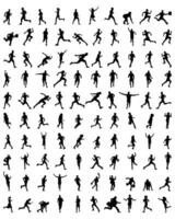 collection de 100 articles vecteur illustration de silhouettes de adultes et les enfants fonctionnement