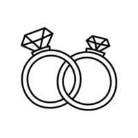 mariage anneaux icône vecteur. mariage illustration signe. bijou symbole ou logo. vecteur