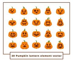 collection Halloween citrouille d'Halloween vecteur plat Couleur