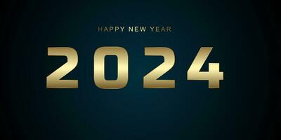 unique et luxe numéro-2024. prime vecteur conception pour content Nouveau année 2024 d'or bannière, et Nouveau année occasion fête concept conception