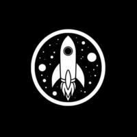 fusée - noir et blanc isolé icône - vecteur illustration