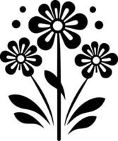 fleurs, noir et blanc vecteur illustration