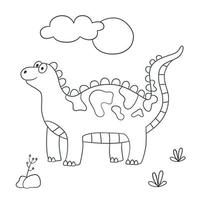 dinosaure mignon. dinosaure. illustration vectorielle en style doodle et dessin animé vecteur