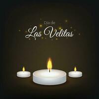 sept de diciembre dia de Las velitas fête salutation avec bougies vecteur