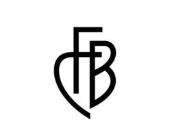 bâle symbole club logo noir Suisse ligue Football abstrait conception vecteur illustration
