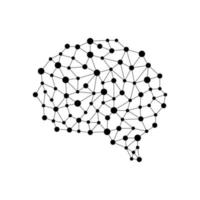 cerveau humain à partir de nœuds et de connexions. réseau neuronal. vecteur