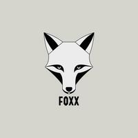 Renard Loup logo icône dans noir et blanc minimal Facile moderne affaires l'image de marque vecteur