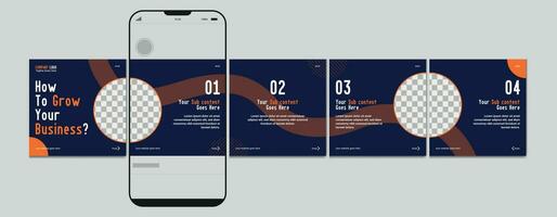 ensemble de carrousel Publier modèle, modifiable carrousel poste, social médias carrousel Publier pour affaires vecteur