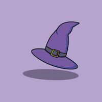 illustration de une sorcière Halloween chapeau dessin animé vecteur