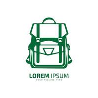 minimal et abstrait logo de sac vecteur sac icône école sac silhouette isolé modèle conception vert sac