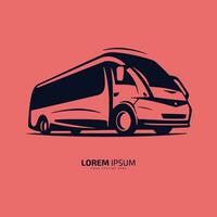 minimal et abstrait logo de autobus vecteur école autobus icône étudiant autobus silhouette isolé modèle conception sur rouge Contexte