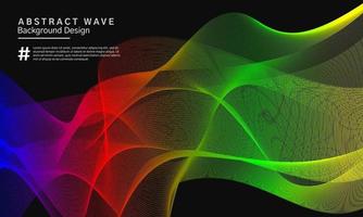 conception de fond de ligne ondulée abstraite colorée vecteur