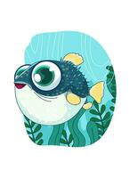 mignonne puffer poisson vecteur illustration