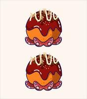 takoyaki Japonais nourriture vecteur illustration