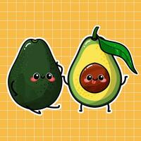 illustration vectorielle de fruits avocat vecteur