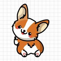 illustration de chien corgi mignon vecteur