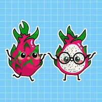 mignonne dragon fruit vecteur illustration