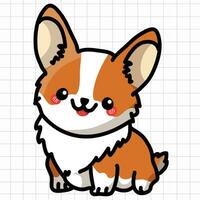 illustration de chien corgi mignon vecteur