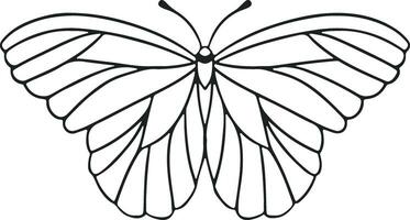 mince linéaire papillon monochrome illustration vecteur