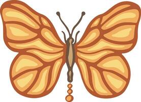 Orange ensoleillé printemps papillon papillon de nuit symbole, illustration vecteur