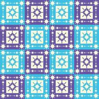 ciel bleu violet traditionnel Couleur nordique flocon de neige carré forme vecteur