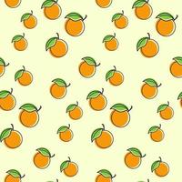 illustration de conception sans couture de fruits orange vecteur